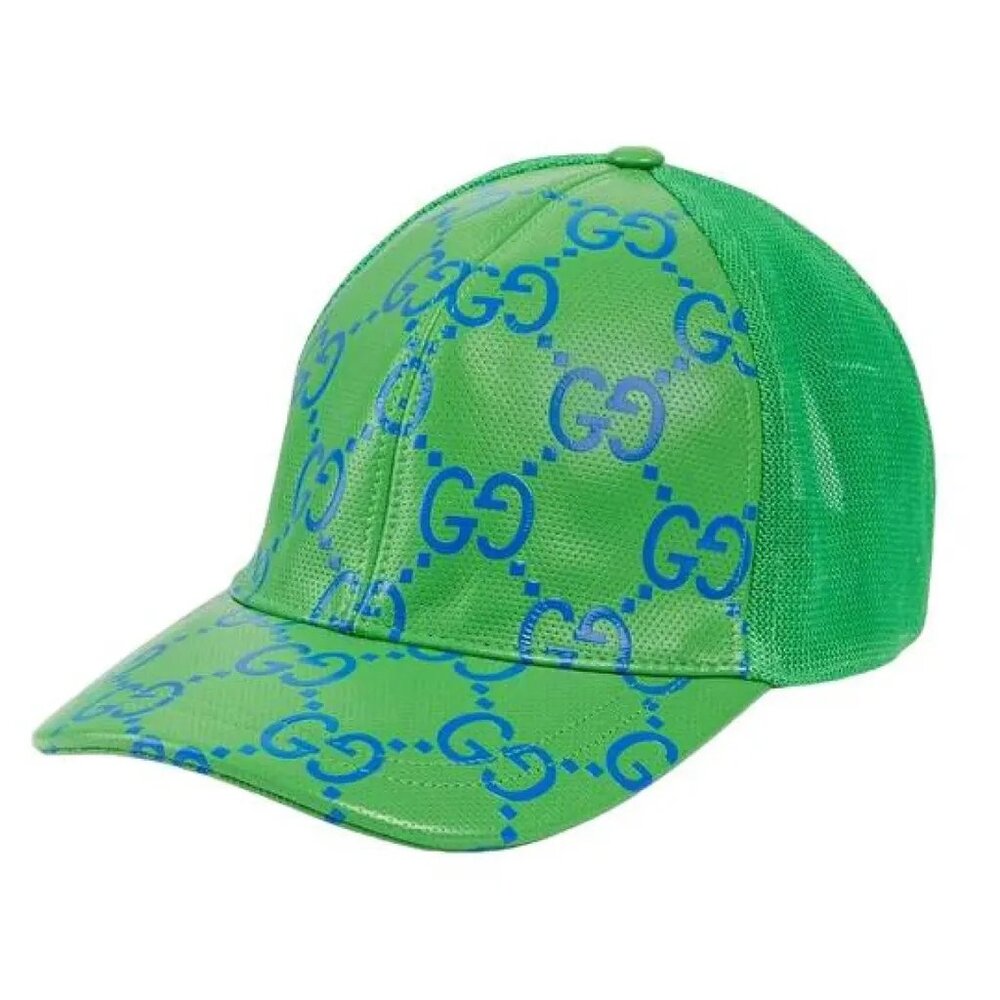 NWT Gucci GG print leather mesh unisex baseball cap - size M/58